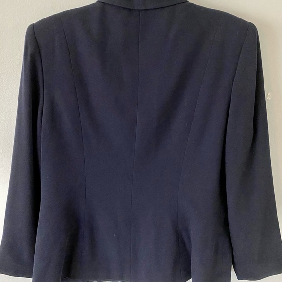Vintage KASPER A.S.L Petite Navy Button Front Blazer Excellent Cond!! size 14P - Picture 4 of 6